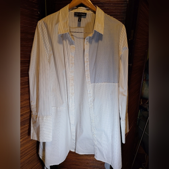 Plus size 18 pin striped dress shirt - Picture 1 of 3